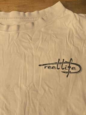 Reel Life White Logo Tee — Casual Reptile Care Shirt